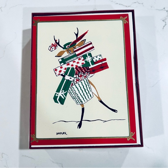 Vintage Caspari Christmas Card List Book Constance Depler New Sealed + Cards - Picture 2 of 5